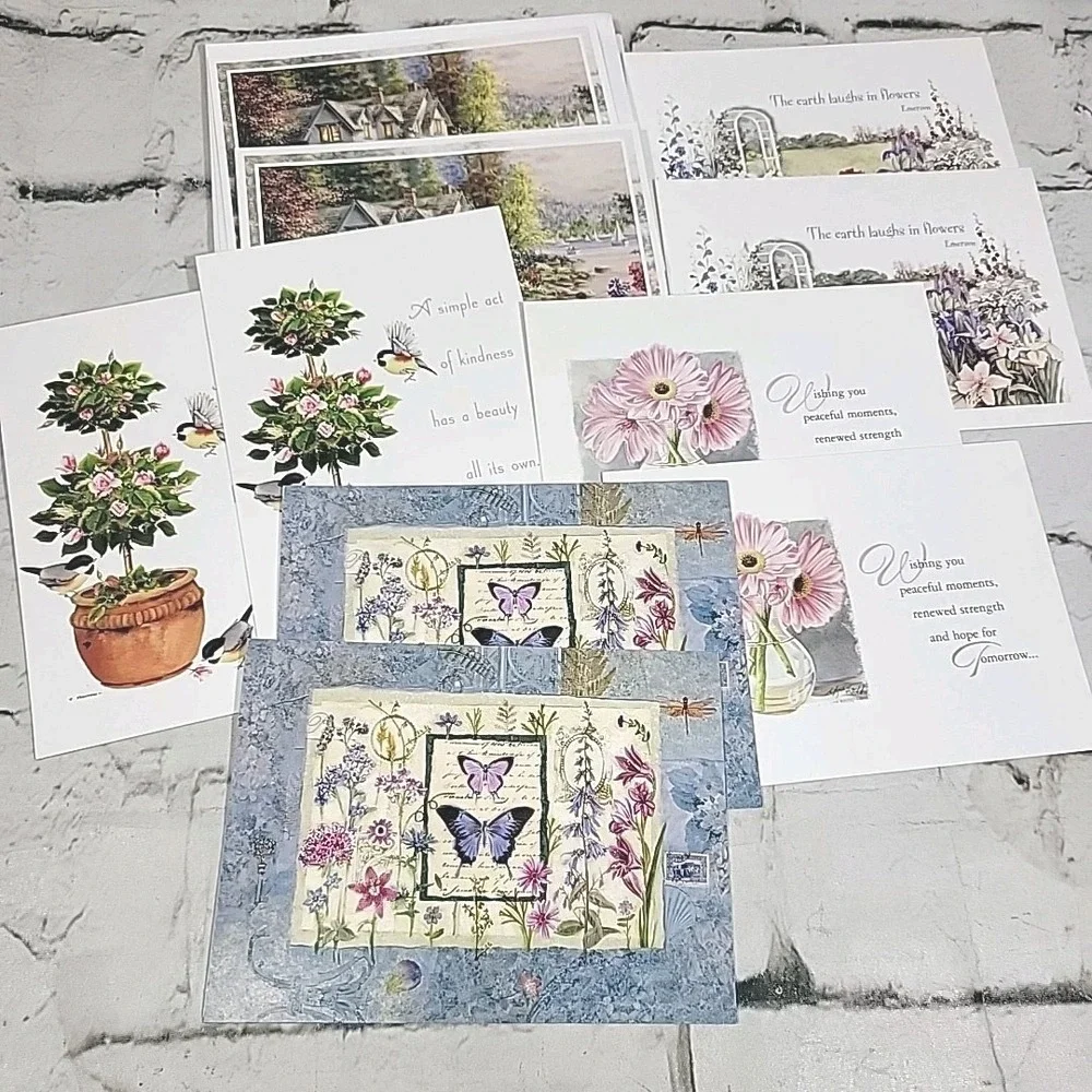New Greeting Cards Notecards Lot Of 10 In 5 Styles Blank Susan G Komen Floral